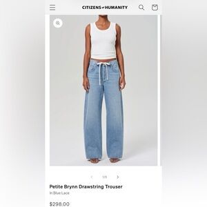 Citizens Of Humanity Petite Brynn drawstring trousers.